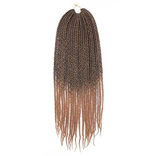 Refined hair 7Packs 24Inch Box Braids Crochet Braids Twist Braiding Hair 22roots Synthetic Jumpo Box Braids Brading Hair Extensions (24inch, T1B/27)