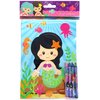 TINYMILLS Mermaids Under the Sea Coloring Book Set with 12 Coloring Books and 48 Crayons Mermaids Birthday Party Supplies Favor Bag Filler Carnival Prizes Rewards