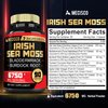 7in1 Irish Sea Moss Capsules 6750 Mg with Organic Bladderwrack & Burdock Root, Turmeric, Apple Cider Vinegar - Raw Seamos Pills for Hair, Skin, Thyroid Healths - 90 Caps for 3-Month Supply