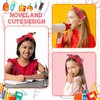 HIFANMM Back to School Headband Red Pencil Hair Accessories for Women Girls Stripe Pen Big Bowknot Hair Decoration Students Teachers Outfits Non Slip Hair Band First Day of School Supplies 1 Pcs