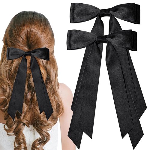 Ribbon Bow Hair Clips, 2Pcs Handmade Bows Barrettes Hair Bows Alligator Clips Ribbon Hair Accessories for Girls Toddlers Teens (Type2)