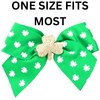 Saint Patrick’s Day Bow with Shamrock, Festive Hair Accessory with Alligator Clip, St. Patty’s Hairpiece, One Size Fits Most