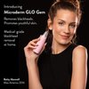 Microderm GLO GEM Diamond Microdermabrasion and Suction Tool - Blackhead Remover Pore Vacuum Advanced Facial Treatment Machine - Anti Aging Wrinkle Care for Collagen Production & Acne Scars (Pink)