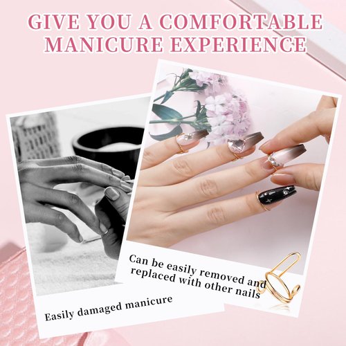 20PCS Wudu Nail Rings with 120PCS Adhesive Nail Tabs ，Wudu Nail Rings for Acrylic Nails Non-Tarnish Adjustable No Glue No Adhesive Women Gift Ring Set for HALAL NAILS, Nail Art Decoration