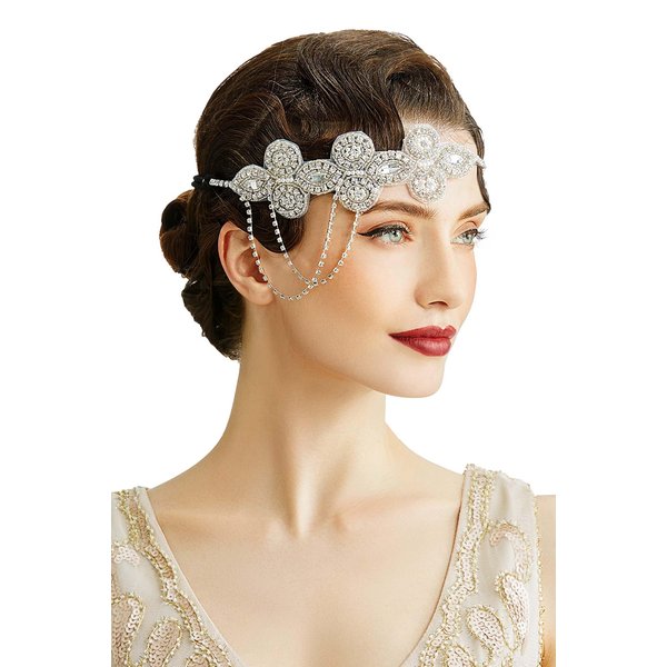 BABEYOND 1920s Flapper Headband Crystal Great Gatsby Headpiece Roaring 20s Flapper Gatsby Hair Accessories