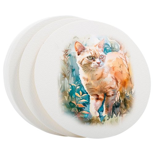 GLOBLELAND 100 Sheets 300gs Watercolor Paper 4.7inch Painting Paper Calligraphy Paper Round Shape Cold Press Paper for Adults Artists Drawing
