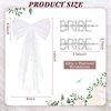 3 Pcs Bachelorette Party Decorations Bridal Pearl White Hair Bow Bridal Silver Hair Clips Letter Clip Pins for Bridal Wedding Party Favors