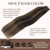 GOO GOO Tape in Hair Extensions Human Hair, 2/6 Dark Brown Highlighted Chestnut Brown, 22inch 50g 20pcs, Thick Ends Straight Seamless Tape in, Invisible Tape in Hair Extensions Human Hair