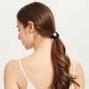 Qooocy Skinny Hair Scrunchies Artificial Pearl Hair Ties Elastics Ponytail Holder No Damage 8 Pack, Black