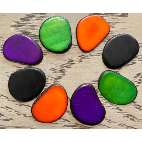 Tagua Beads. 20 Chips. Natural, Vegan, Eco-Friendly Slices in 4 Colors. Medium Size: 3x2.5 cm. Approx. Tagua Nut Undrilled.