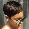 HOTKIS Pixie Cut Wig Human Hair for Black Women Short Brown Human Hair Wigs Glueless Short Pixie Wig Boy Cut Wig 4# Color Pixie Wigs 4 inch