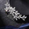 Latious Crystal Bride Wedding Hair Comb Silver Rhinestone Bridal Hair Clip Sparkly Hair Piece Gem Hair Accessories for Women and Girls (Silver)