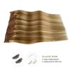 Wire Hair Balayage Blonde Extensions 14 Inch 70g Ombre Brown Highlighted Golden Blonde Remy Human Hair Extensions Invisible Wire Human Hair Extensions Fish Line Hair