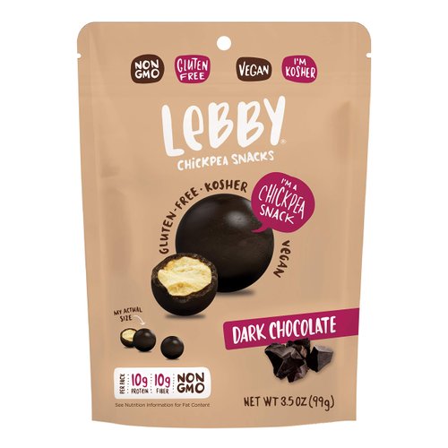 Lebby Chickpea Dark Chocolate Snack, Gluten-Free, Non-GMO, Vegan, Kosher, Guilt-Free 3.5 Oz 6 Pack