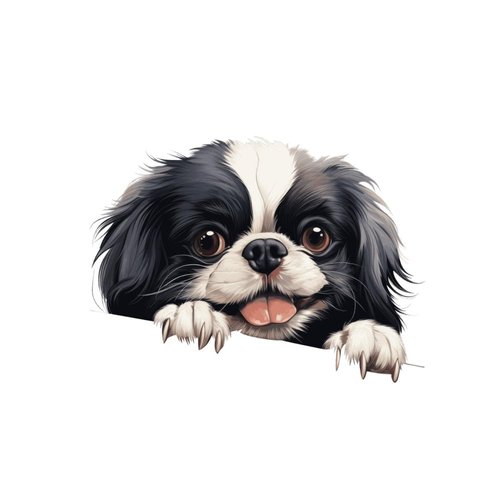 Japanese Chin Wall Decals Pet Dogs Wall Sticker Vinyl Mural Decals Reusable Home Decals for Classroom Bike Backdrop Wall Art Holiday Decorations 22in