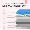 Saviland Nail Art Stamper Plates: 4PCS French Nail Stamping Plates French Line Nail Stamp Templates Plaid Wave Stripes Patterns Nail Stencils Plate Reusable Stainless Steel Nail Tools