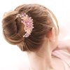Sankuwen Flower Rhinestones Hair Combs Accessories,Perfect Mother's Day Gifts,Birthday Gifts,Wedding Gifts（Pink）