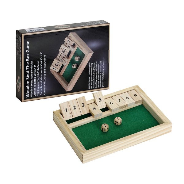 Win SPORTS Wooden Shut The Box Game - Dice Game 2 Player,Board Game,Classics Tabletop Version,Popular Pub Game,Math,Travel for Kids #9
