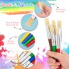 Paint Brushes for Kids, 10 Pcs Big Washable Chubby Toddler Paint Brushes, Easy to Clean & Grip Round and Flat Preschool Paint Brushes with No Shed Bristle for Acrylic Paint, Washable Paint