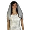 Bridal Veil White 2 Tiers Fingertip Length Scalloped Edge With Pearl Beads