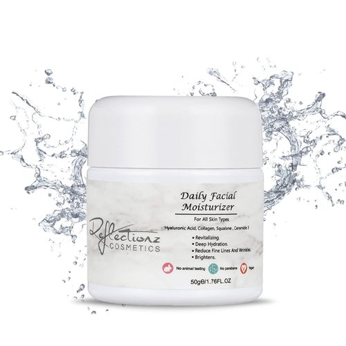 Anti Aging Face Moisturizer For Women & Men By Reflectionzz Cosmetics With Hyaluronic acid & Hydrolysed Collagen Oil Free Non Comedogenic Face Cream For Women & Men Dry Skin Face Moisturizer 1.7oz