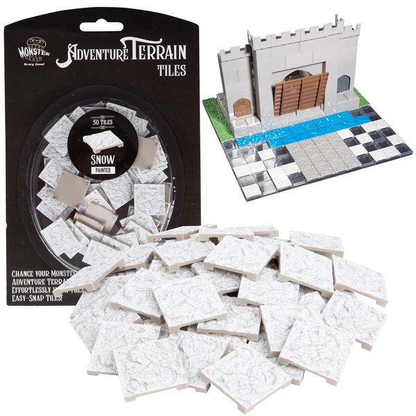 Monster Adventure Terrain- 50pc Snow Tile Expansion Pack- Hand-Painted 1x1â€ Tile Set- Amazing Tabletop Terrain in Minute- Customize Your D&D and Pathfinder Dungeons