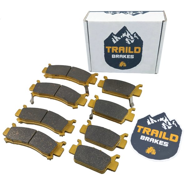 Traild Front & Rear Ceramic Brake Pad Set for Honda Pioneer 1000 1000-5, 1000-6 2016, 2016, 2018, 2019, 2020, 2021, 2022, 2023,2024