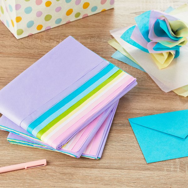 Hallmark Bulk Tissue Paper (Pastel Rainbow, 8 Colors) 120 Sheets for Easter, Spring Gift Wrap, Crafts, DIY Paper Flowers, Tassel Garland and More