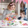 SpriteGru Flower Craft Kit for Kids, Make Your Own Flower Bouquet with Buttons and Colorful Petals, Art Vase and Craft DIY Activity Gift for Boys & Girls Age 4 5 6 7 8 9 10 Year Old (2 Glass Vase)