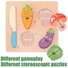 CUCOS Wooden Cutting Puzzles for Kids Ages 1-5 Years Old, Vegetable Toddler Puzzles, Learning Toys Educational Gift for Girls and Boys