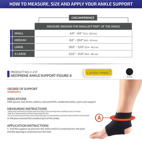 Champion Ankle Support, Figure 8, Neoprene, Medium