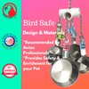 Clacker Bonka Bird Toys Colorful Durable Stainless Steel Pullable Parrot Macaw African Grey Cockatoo (Single Clacker, White)