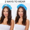 Wecoe 21st Birthday Headband Flower Crown Blue Flower Floral Headband Birthday Crown Tiara Happy 21st Birthday Decoration Gift for Her Party Favors Party Supplies Hair Accessories for Women Girls