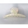 Pearly white iridescent marbled design hair claw clip for fine, thin hair