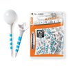Full Choice Plastic Golf Tees 60 Pack (3-1/4") - Durable, Reduce Friction & Increase Distance, Golf Plastic Tees (White with Orange Strips