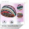YBSHIN Boho Wide Headbands Stripe Hair Bands Knoted Turban Headband Stretch Headscarfs Twist Headwraps Sweatbands Hair Wears Cloth Elastic Floral Printed Head Bands for Women and Girls 3PCS (Set 1)
