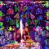 Neon Birthday Party Decorations Neon Happy 40th Birthday Banner Glow in The Dark Party Decorations with UV Black Light Reactive for Let Glow Neon Birthday Blacklight Halloween Party Supplies