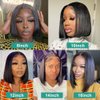 Lace Front Bob Wigs Human Hair 5x5 Lace Closure Wigs Human Hair Pre Plucked with Baby Hair 180 Density Brazilian Virgin Human Hair Wigs for Black Women Natural Color 14 Inch