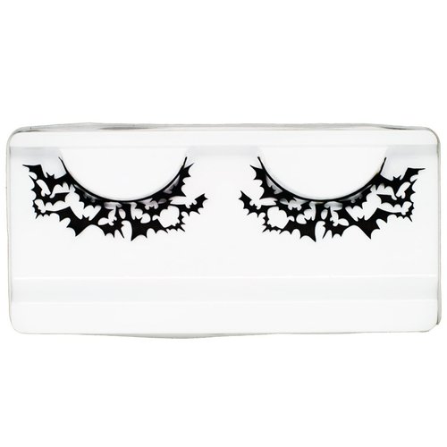 Emilystores Bat Costume Thunder Bat Halloween Fancy Fashion Costume Party Look Black Lace Lashes Paper Lashes False Eyelashes 1 Pair