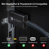 4K Mini DisplayPort to DisplayPort Cable 6.6ft, iVANKY Bi-Directional Mini DP to DP Cable (DP to Mini DP) 4K@60Hz, 2K@144Hz, Thunderbolt to DisplayPort, Aluminum Shell, Gold-Plated Braided for MacBook