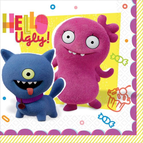 "UglyDolls Movie" Multicolor Beverage Party Napkins, 5" x 5", 16 Ct.
