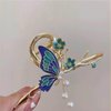 Metallic Butterflies Hair Claws - OUDEKE 2PCS Colorful Metallic Butterflies Hair Claws Hair Supplies for Thick Hair, Girls Women Gift