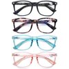HAPJOYS Reading Glasses for Women +2.50 Blue Light Blocking Readers Square Blue Rays Cheater Glasses 4 Pack Clear Lenses Anti Glare Reduce Eyestrain Protect Eyes