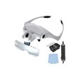 MORDUEDDE Lighted Head Magnifying Glasses Headset with Light Headband Magnifier Loupe Visor for Close Work/Electronics/Eyelash/Crafts/Jewelry/Repair