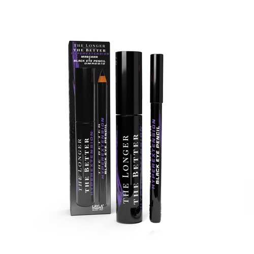 LAYLA The Longer The Better HyperExtension Black Mascara and Eye Pencil Set | Volumizing & Lengthening | Made in Italy | Vegan & Cruelty Free