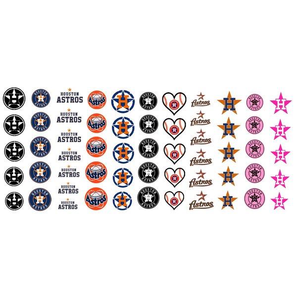 Sports Team for Houston ,TX Baseball Waterslide Nail Art Decals - Salon Quality!