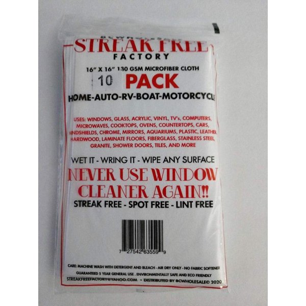 Microfiber Cleaning Cloth 16 x 16 inch White (10)