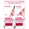 Subay Nail Drill Machine Electric File, Portable for Acrylic Gel Dip Powder Nails, Nail Drill Kit for Manicure Pedicure, Nail Set with Everything, Purple Pink
