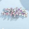 Teyglen Women Dainty Simple Full Rhinestones Bride Wedding Hair Comb Luxurious Hair Accessories Shiny Rhinestones Bridal Side Hair Combs for Women Bride Girls (AB Color)