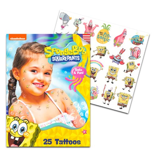 Nickelodeon Spongebob Squarepants Pop Up Board Game - Bundle with Spongebob Board Game for Kids with Pop Up Dice Plus Tattoos, More | Spongebob Games for Birthday Party